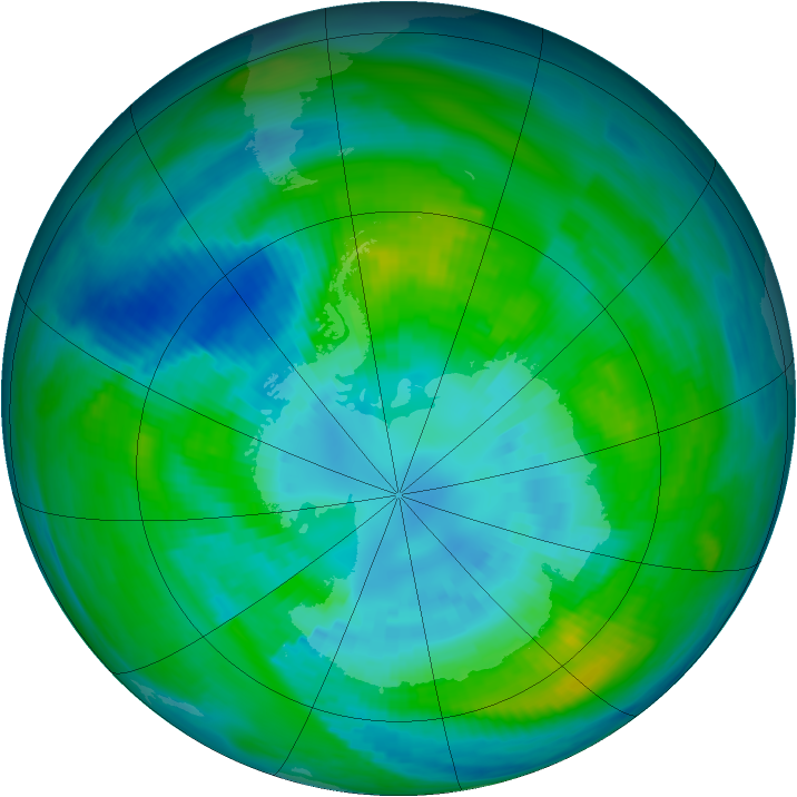 Antarctic ozone map for 04 April 1979